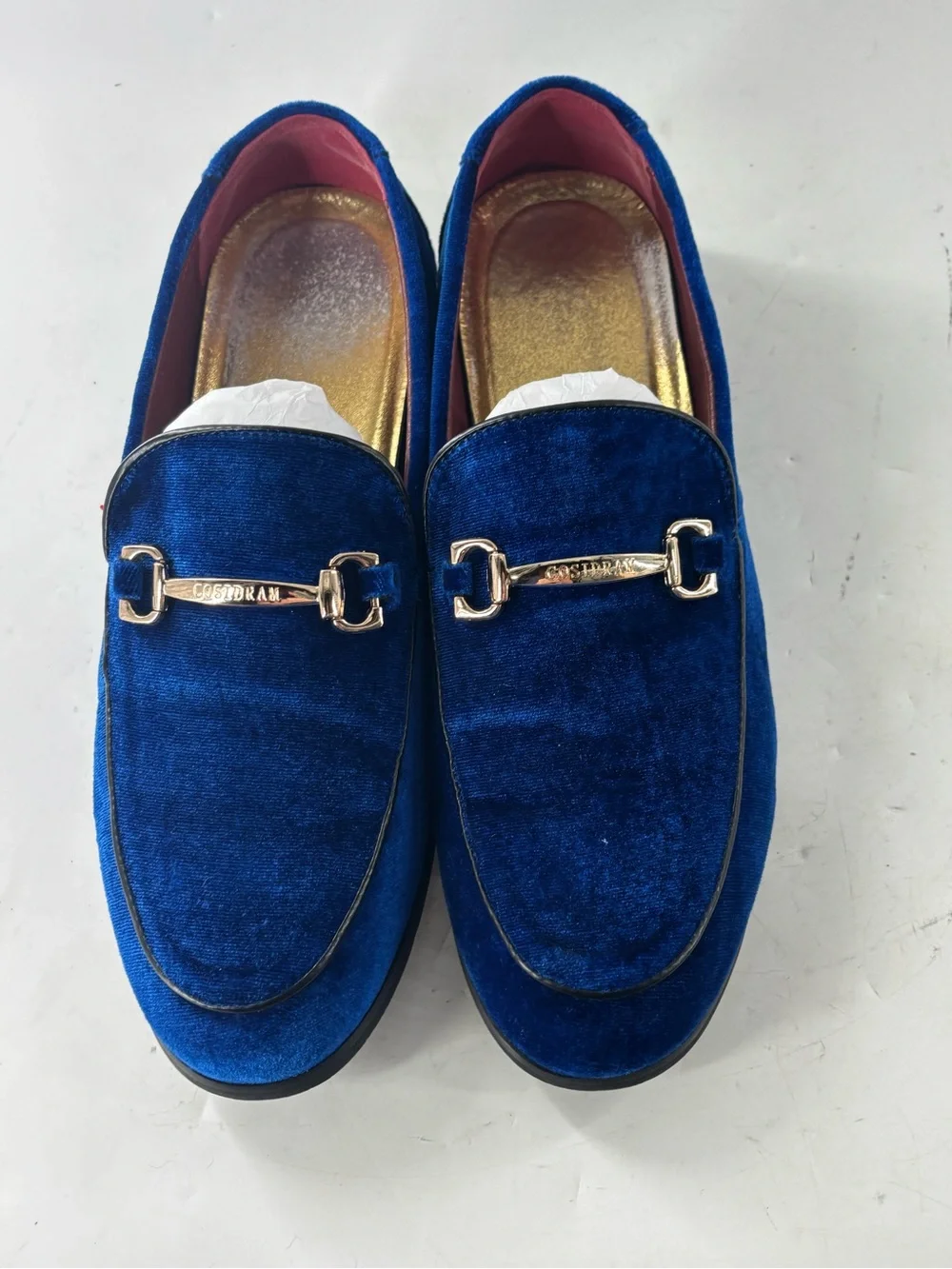 COSIDRAM Mens Dress Shoes Business Luxury Velvet Loafers for Party Prom 9.5